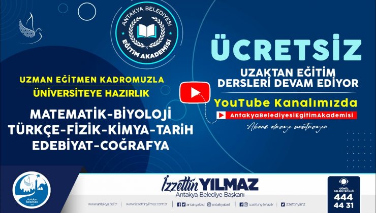 ANTAKYA BELEDİYESİ YOUTUBE KANALINDAN ÖĞRENCİLERE KURS DESTEĞİ