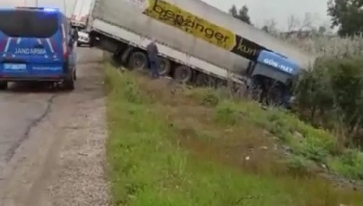 Hatay’da tır devrildi: 1 yaralı