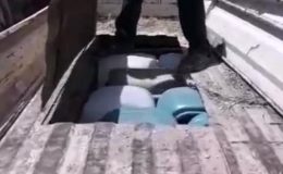 Kamyonetin gizli bölmesinden sahte içki çıktı