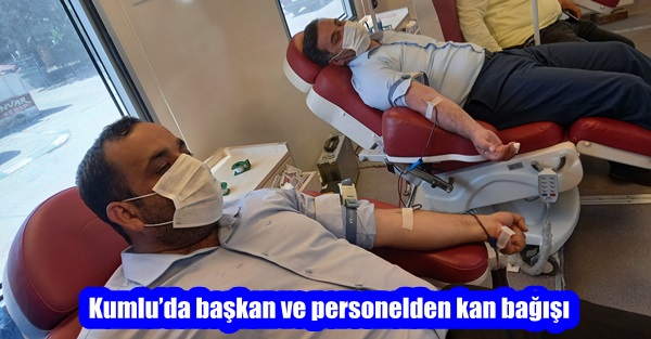 Kumlu’da başkan ve personelden kan bağışı