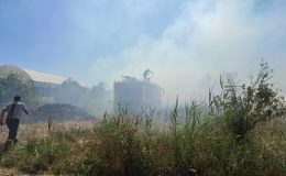 Samandağ’da seralar son anda yanmaktan kurtuldu