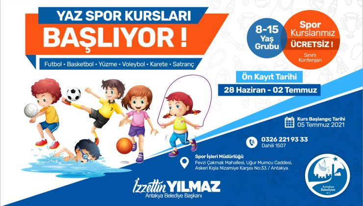 ÜCRETSİZ YAZ SPOR KURSLARI İÇİN KAYITLAR BAŞLADI