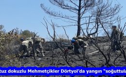 Otuz dokuzlu Mehmetçikler Dörtyol’da yangın “soğuttular”