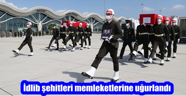 İdlib şehitleri memleketlerine uğurlandı