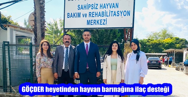 GÖÇDER heyetinden hayvan barınağına ilaç desteği