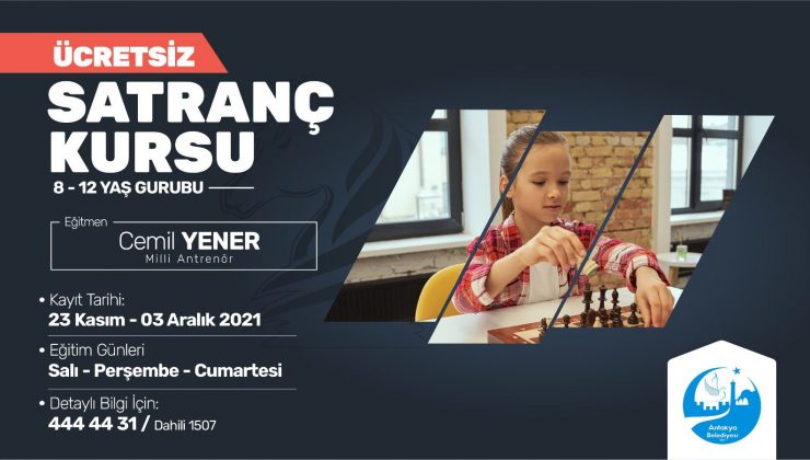 Antakya Belediyesi satranç kursu için kayıtlar başladı