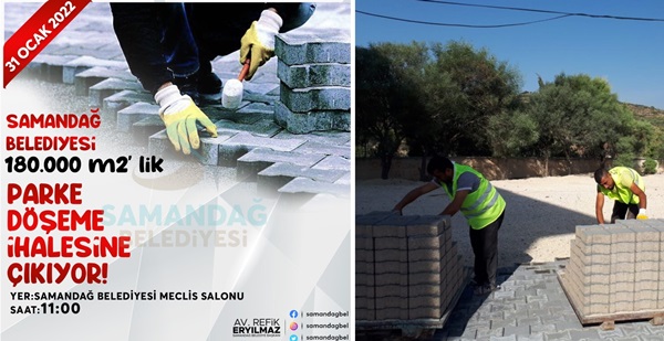 Samandağ Belediyesi 180.000 m2’lik parke taşı ihalesine çıkıyor