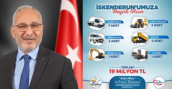 İskenderun Belediyesi envanterine 17 araç ekledi