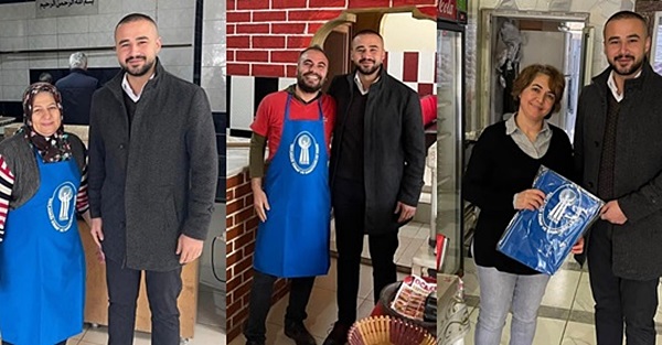 “Genç başkan esnafa önlük dağıttı”