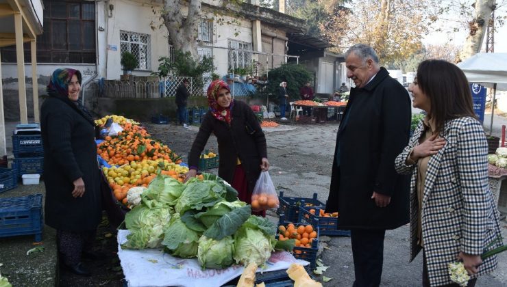 BAŞKAN YILMAZ’DAN, PAZARCILARA ZİYARET