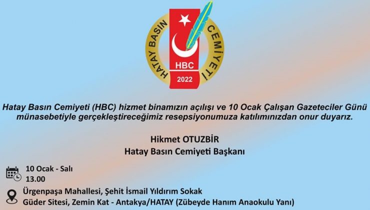 “Hatay Basın Cemiyeti 10 Ocak’ta açılıyor”