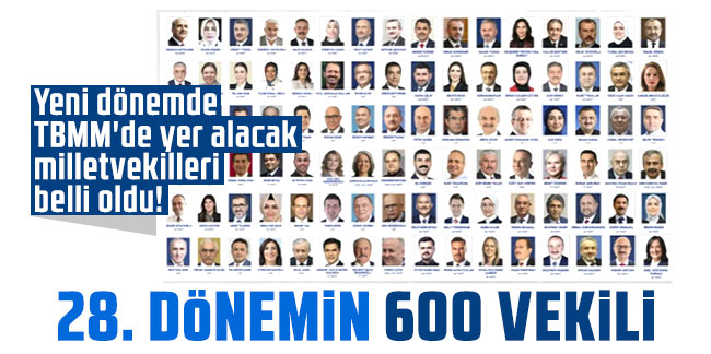 TBMM’ye girecek vekiller belli oldu
