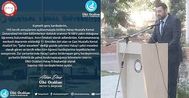 BAŞKAN DÖNER’DEN HATAY’I TERCİH EDEN ÖĞRENCİLERE TEŞEKKÜR