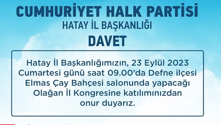 HAKAN TİRYAKİ’DEN KONGREYE DAVET