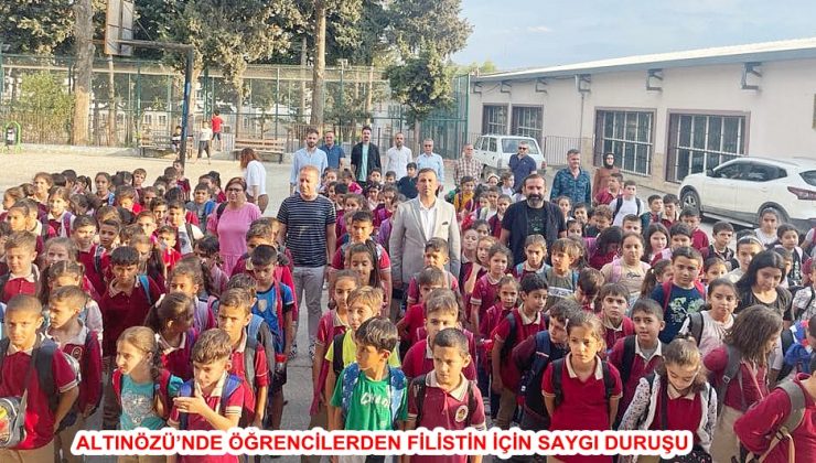 ALTINÖZÜ’NDE ÖĞRENCİLERDEN FİLİSTİN İÇİN SAYGI DURUŞU