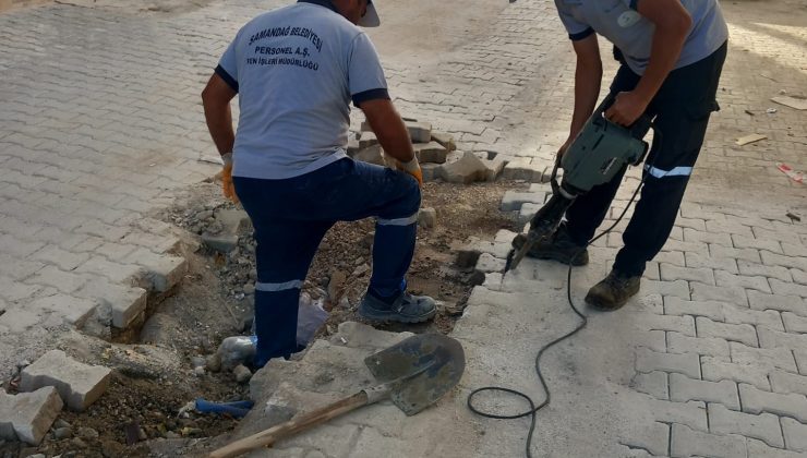 SAMANDAĞ’IN DÖRT BİR YANINDA YOL ÇALIŞMALARI İVEDİLİKLE SÜRÜYOR