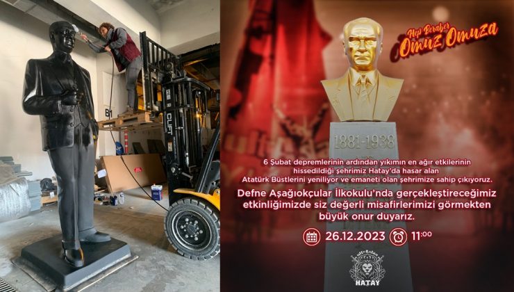 ULTRASLAN HATAY ATATÜRK BÜSTÜNÜ ONARDI