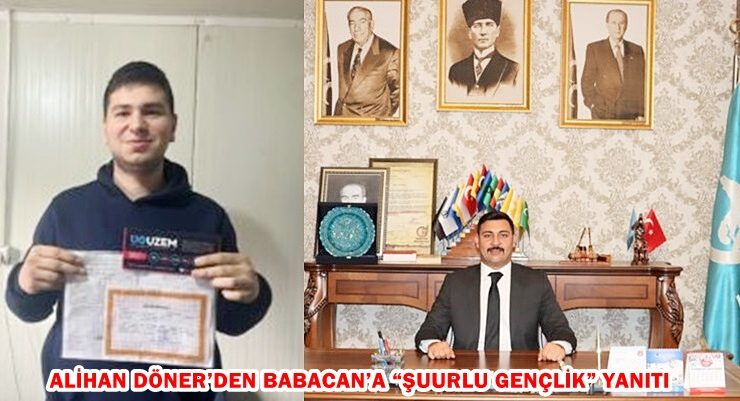 ALİHAN DÖNER’DEN BABACAN’A “ŞUURLU GENÇLİK” YANITI