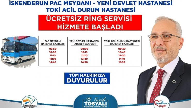 İSKENDERUN BELEDİYESİ’NDEN ÜCRETSİZ SERVİS