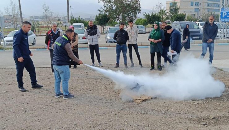 Konteyner kentte yangına karşı eğitim ve tatbikat
