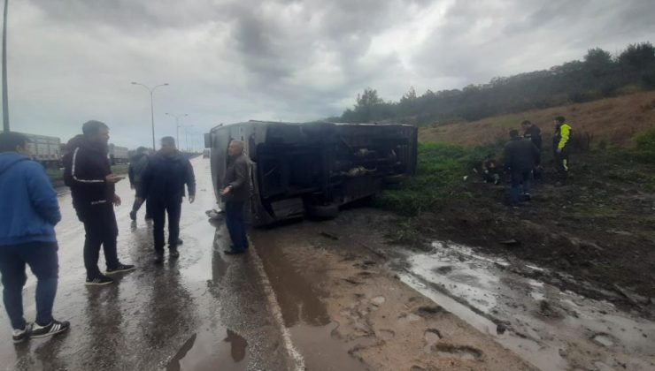 Hatay’da işçi servisi devrildi: 4 yaralı