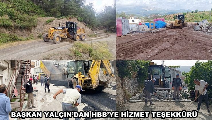 BAŞKAN YALÇIN’DAN HBB’YE HİZMET TEŞEKKÜRÜ