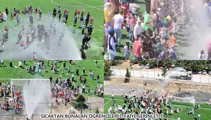 SICAKTAN BUNALAN ÖĞRENCİLERİ İTFAİYE SERİNLETTİ