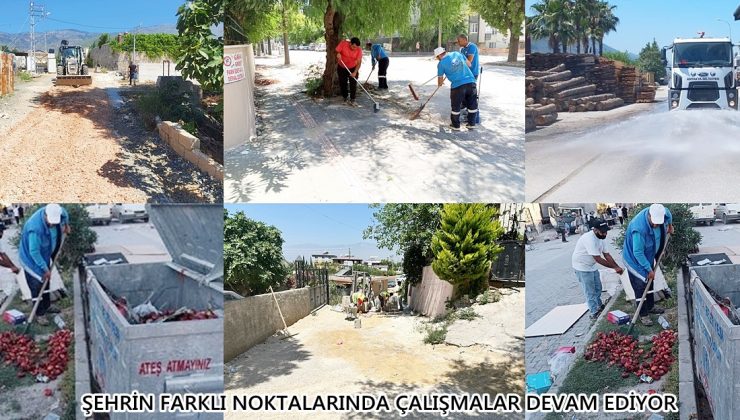 ŞEHRİN FARKLI NOKTALARINDA ÇALIŞMALAR DEVAM EDİYOR