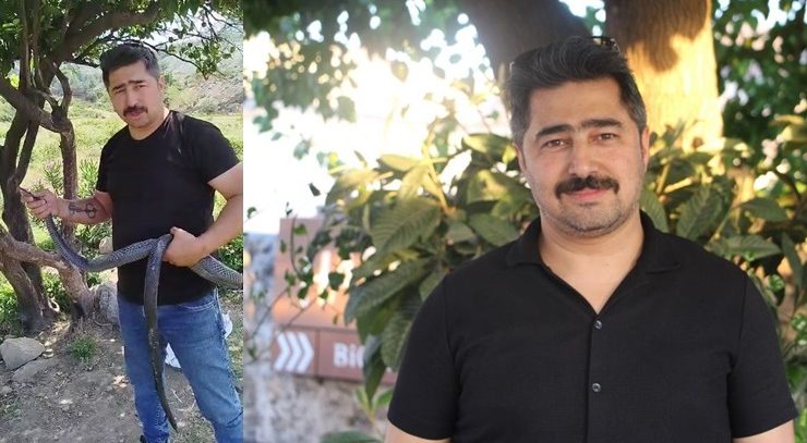 Herkes bakmaya bile korkarken, yılanlara fısıldıyor