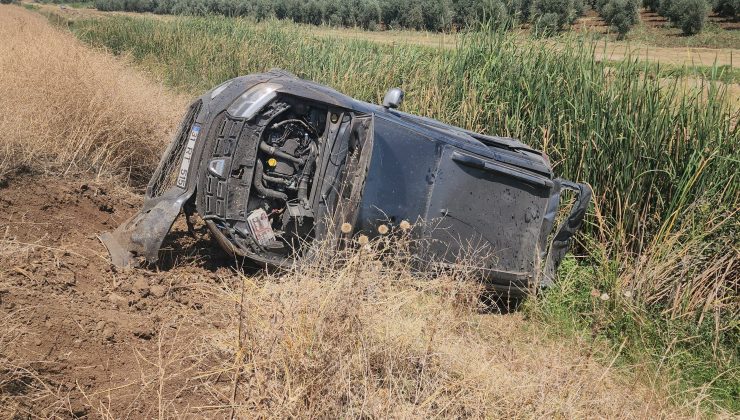 TARLAYA UÇAN CİPİN SÜRÜCÜSÜ YARALANDI  