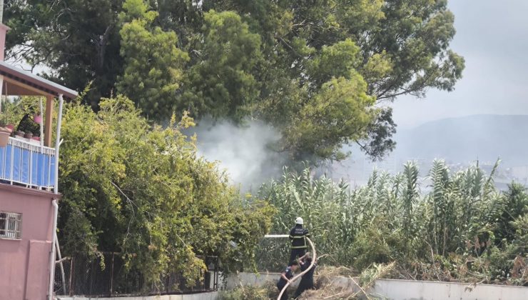 İSKENDERUN’DA BAHÇE YANGINI  