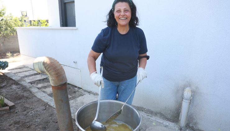 HATAYLI DEPREMZEDE BAHÇEDE SABUN ÜRETİYOR