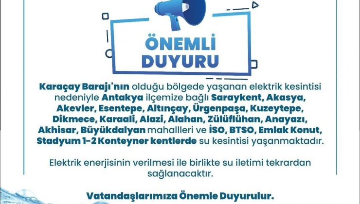 HATSU SU KESİNTİSİ DUYURUSU YAPTI