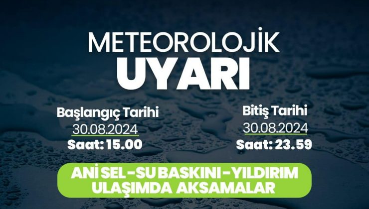 METEOROLOJİDEN HATAY’A YAĞIŞ UYARISI