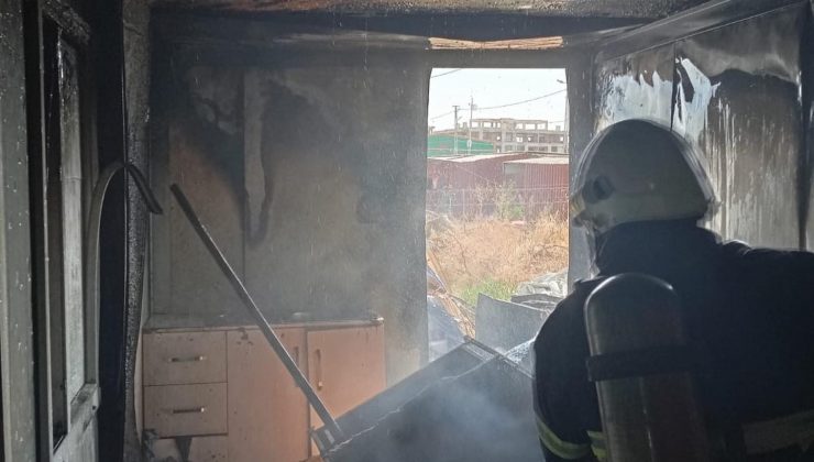 KONTEYNER YANARAK KULLANILMAZ HALE GELDİ  