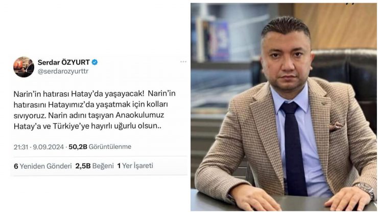 NARİN’İN ADI HATAY’DA YAŞATILACAK