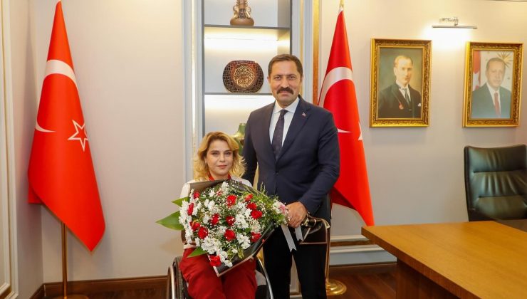 VALİ MASATLI MİLLİ SPORCUYU AĞIRLADI