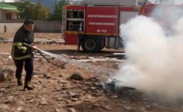 HASSA’DA ÇÖPLÜK YANGINI