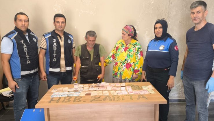 DİLENCİNİN PARA OYUNUNU ZABITA BOZDU  