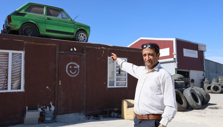 EMANET ARABAYI KORUMAK İÇİN KONTEYNERİN ÜZERİNE KOYDURDU 