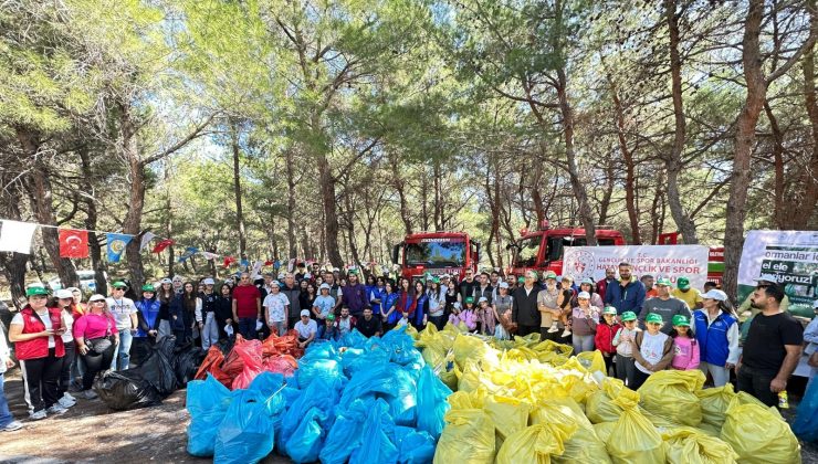 HATAY’DA ORMANLARDAN 1 KAMYON ÇÖP TOPLANDI