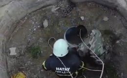 SU KUYUSUNA DÜŞEN OKLU KİRPİYİ İTFAİYE KURTARDI   