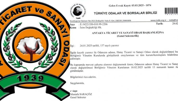 ANTAKYA TSO, MECLİS KARARIYLA HATAY TSO OLARAK İSİM DEĞİŞTİRDİ