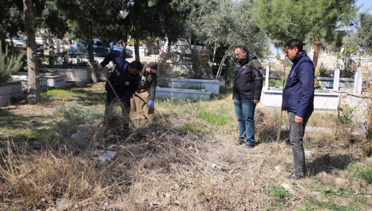 BÜYÜKŞEHİR MEZARLIKLARDA ÇALIŞMA BAŞLATTI