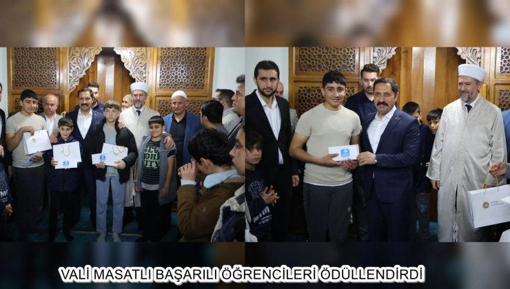 VALİ MASATLI BAŞARILI ÖĞRENCİLERİ ÖDÜLLENDİRDİ