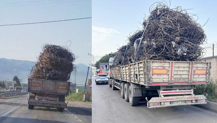 Yürekleri ağza getiren hurda yüklü tırın sürücüsüne ceza