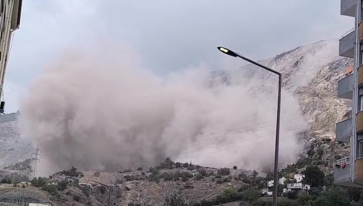 DEPREMZEDELERİ TEDİRGİN EDEN PATLAMAYLA MAHALLE TOZ BULUTU ALTINDA KALDI
