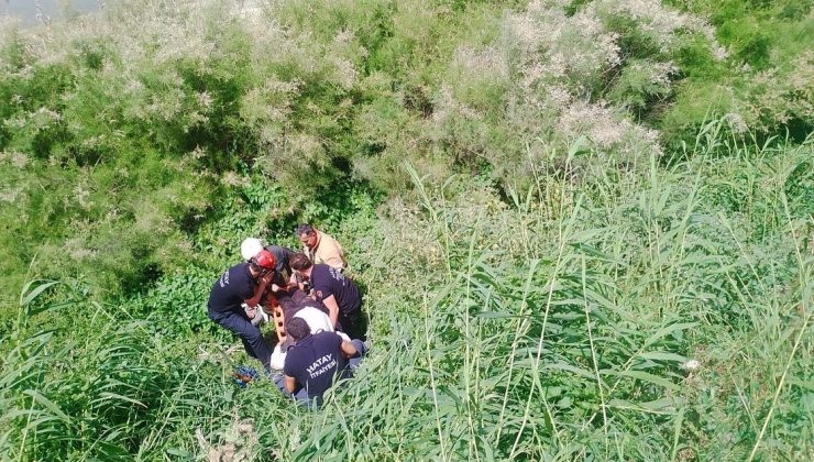 ASİ NEHRİ YATAĞINA UÇAN MOTOSİKLETİN SÜRÜCÜSÜ YARALANDI   