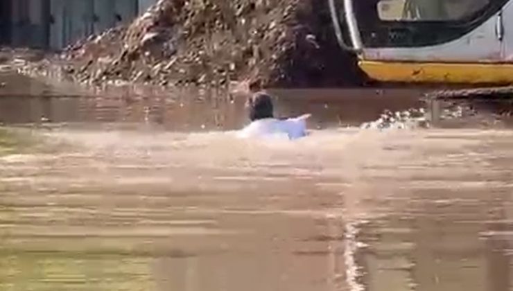 İŞ MAKİNASI OPERATÖRÜNDEN OYUNLARI ARATMAYAN KURTARMA OPERASYONU 