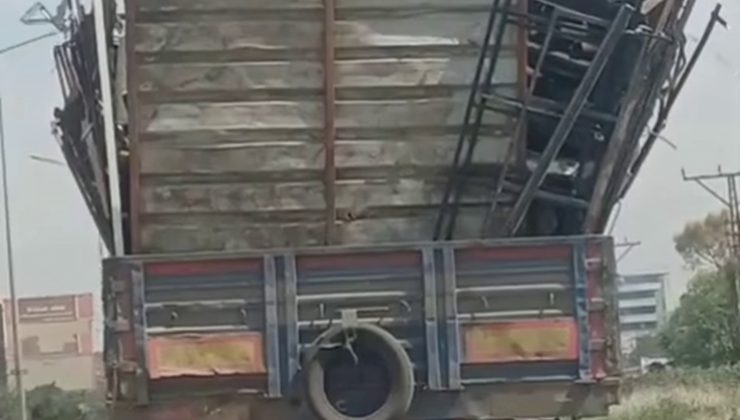 GABARİ DIŞI YÜK TAŞIYAN SÜRÜCÜYE CEZA YAĞDI   